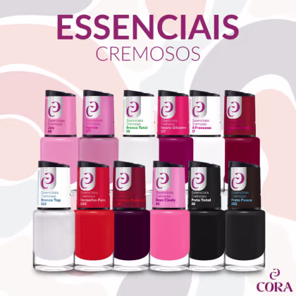 Imagem do produto CORA - Kit com 12 Esmaltes da Coleção Essenciais Cremosos - Lindas Cores - 10ml - Edição Limitada !