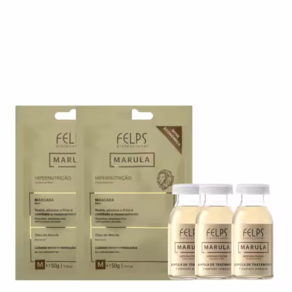 Imagem do produto Kit Felps Professional Marula - 2x Sachês 50g + 3x Ampolas 7ml (5 Produtos)