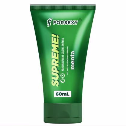 Gel Lubrificante Aromático For Sexy Supreme! Menta 60ml, com tubo verde e letras em branco