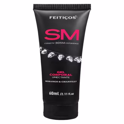 Imagem do produto SM Gel Corporal Umectante Excitante Sabor Morango &amp; Chantilly - Feitiços Aromáticos - 60g