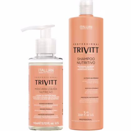 Imagem do produto Trivitt - Kit Máscara Liquida de Nutrição 110ml com Shampoo Nutritivo 1L Antifrizz, Anti-oxidante