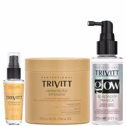 Imagem do produto Trivitt: Blindagem Mágica Glow 110ml, Hidratação Intensiva 500g e Reparador de Pontas 30ml