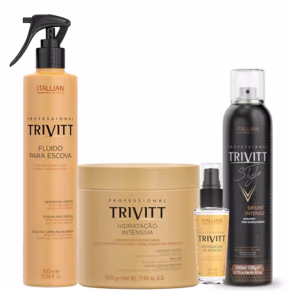 Imagem do produto Trivitt: Brilho Intenso Style 200ml, Fluído para Escova, Hidratação 500g e Reparador de Pontas