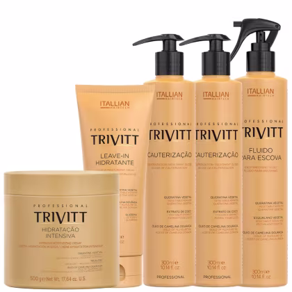 Imagem do produto Trivitt: 2 unidades de Cauterização 300ml, Fluído para Escova, Hidratação 500g e Leave-In 200ml