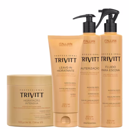 Imagem do produto Trivitt: Cauterização 300ml, Fluído para Escova, Hidratação Intensiva 500g e Leave-In Hidratante 200ml