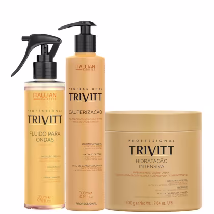 Imagem do produto Trivitt: Cauterização 300ml, Fluído para Ondas 200ml e Hidratação Intensiva 500g