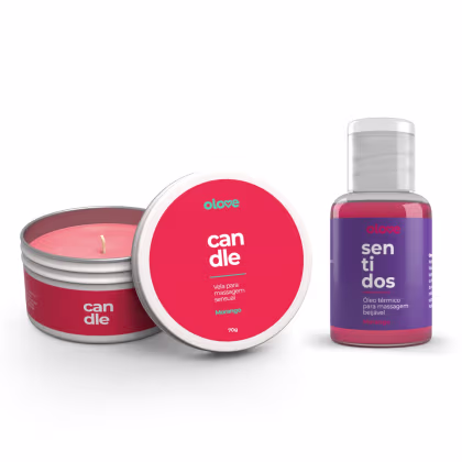 Imagem do produto Kit Olove Morango – Vela Beijável + Óleo Beijável Hot 30ml