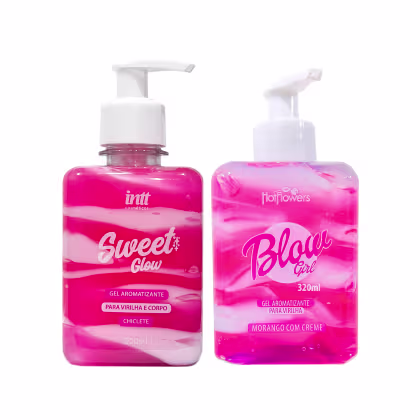 Imagem do produto Kit Blow Girl e Sweet Glow Hidratante Aveludado Região Pélvica Virilha Morango com Creme e Chiclete 320ml
