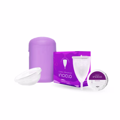 Imagem do produto Coletor Menstrual + Disco Menstrual+ Cápsula Esterilizadora Lavanda + Sabonete Íntimo em Barra Inciclo - A