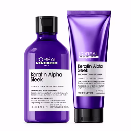 Imagem do produto KIT L'OREAL PROFESSIONNEL  ALPHA SLEEK SMOOTH (SHAMPOO + TRANSFORMER)