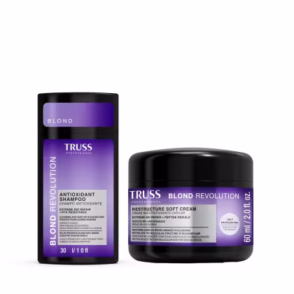 Imagem do produto Combo TRUSS Blond Revolution Mini: Shampoo Antioxidante 30ml + Net Blond 60g