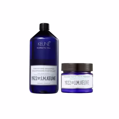 Imagem do produto Kit Keune 1922 by J. M. Keune Fortifying - Shampoo Antiqueda 1L + Premier - Pasta Modeladora 75ml