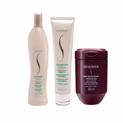 Imagem do produto Kit Senscience Silk Moisture Shampoo 280ml + Condicionador 240ml + Inner Restore intensif 500ml