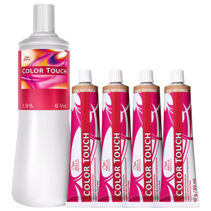 Imagem do produto Kit Wella Professionals Color Touch Tonalizantes 4X 7.0 +  Emulsão Reveladora 6 Vol. (5 Produtos)