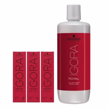 Imagem do produto Kit Schwarzkopf Professional Igora Royal 3x Coloração 7-00 + 1 Oxigenada 30vol 1L