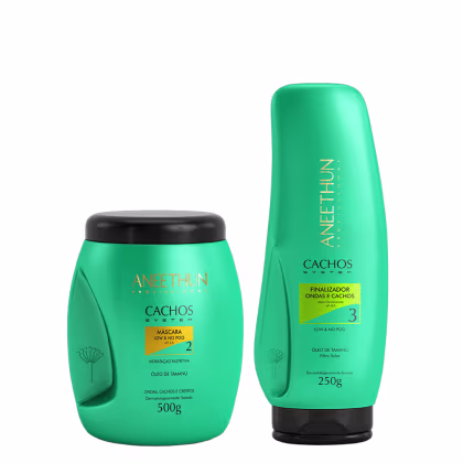 Imagem do produto Aneethun Cachos System Kit Máscara Low & No Poo e Finalizador Ondas e Cachos 250g