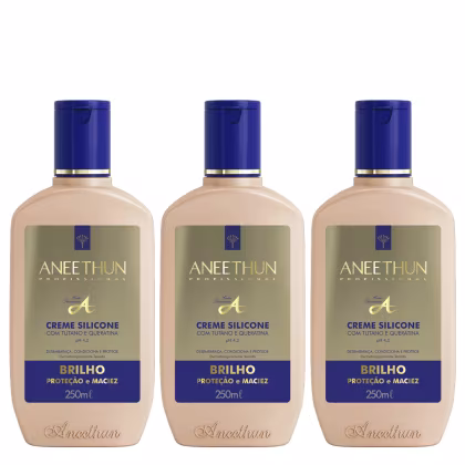 Imagem do produto Aneethun Linha A Kit Creme de Silicone Brilho 3x250ml
