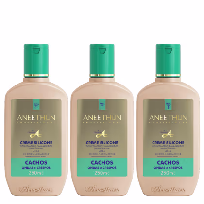 Imagem do produto Aneethun Linha A Kit Creme de Silicone Cachos 3x250ml