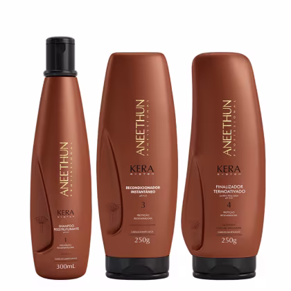 Imagem do produto Aneethun Kera System Kit Shampoo Recondicionador e Finalizador Termoativado 250g