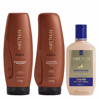 Imagem do produto Aneethun Kera System Kit Recondicionador Finalizador e Creme de Silicone Brilho 250ml