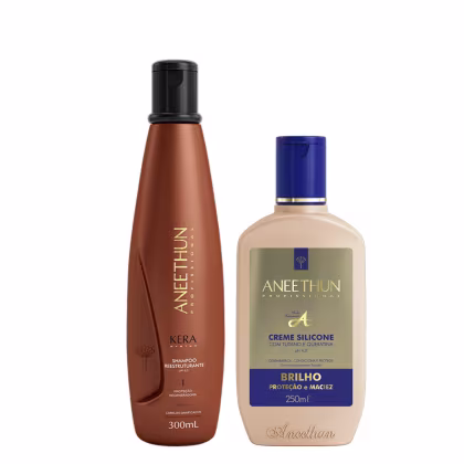 Imagem do produto Aneethun Kera System Kit Shampoo Reestruturante e Creme de Silicone Brilho 250ml
