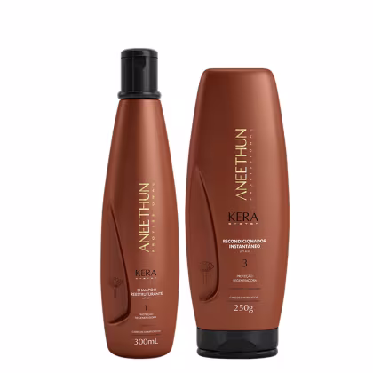 Imagem do produto Aneethun Kera System Kit Shampoo Reestruturante e Recondicionador Instantâneo 250g