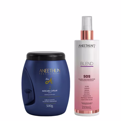 Imagem do produto Aneethun Linha A Kit Máscara e Blend SOS Fluído Reconstrutor 210ml