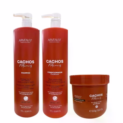 Imagem do produto Kit Arvensis Professional Cachos Naturais - Shampoo 1L + Condicionador 1L + Geleia Alta Fixação 500g