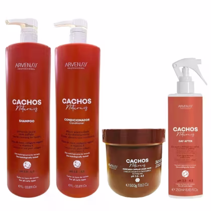 Imagem do produto Kit Arvensis Professional Cachos Naturais - Shampoo 1L + Condicionador 1L + Máscara Crespos 500g + Day After 250ml