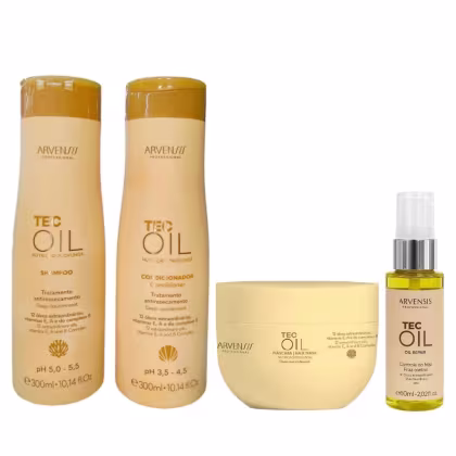 Imagem do produto Kit Arvensis Tec Oil - Shampoo 300ml + Condicionador 300ml + Máscara 250g + Óleo reparador 60ml