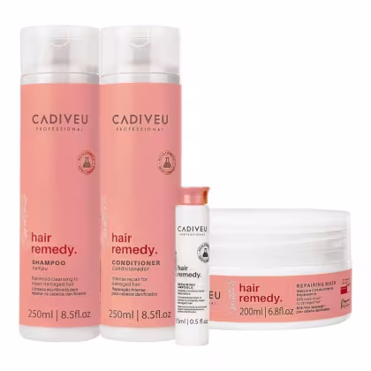 Imagem do produto Kit Cadiveu Professional Hair Remedy - Shampoo & Condicionador 250ml + Máscara 200ml + Ampola 15ml