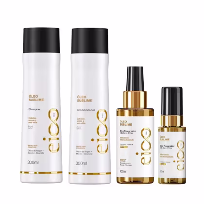 Imagem do produto Kit Eico Pro Óleo Sublime - Shampoo 300ml + Condicionador 300ml + Óleo 30ml + Óleo 100ml