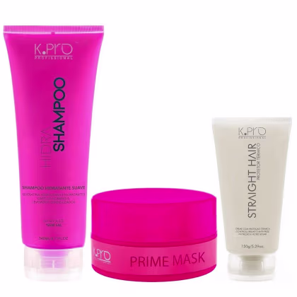 Imagem do produto Kit K.Pro Hidra - Shampoo 240ml + Máscara Prime 200g + Straight Hair 150ml