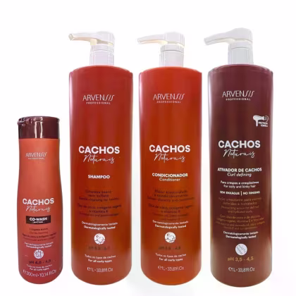 Imagem do produto Kit Arvensis Professional Cachos Naturais- Shampoo 1L + Condicionador 1L + Ativador De Cachos Crespos 1L + Co-Wash 300ml