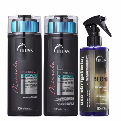 Imagem do produto Truss Miracle Kit Shampoo Condicionador e Uso Obrigatório Blond Reconstrutor 260ml