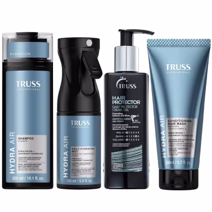 Imagem do produto Kit Truss Hydra Air - Shampoo 300ml + CondMask 200ml + Bruma150ml + Hair Protector 250ml