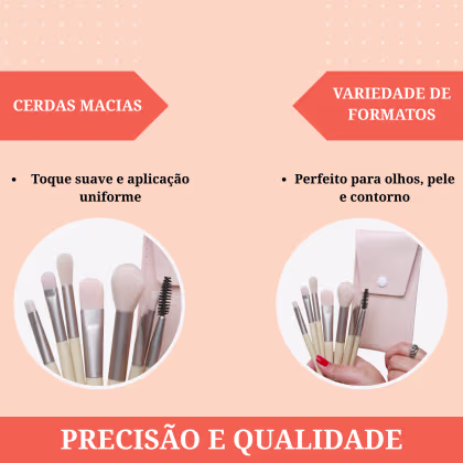 Imagem do produto Kit 8 Pincéis Para Maquiagem Essenciais Nude Nybc Beauty