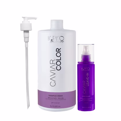 Imagem do produto Kit K.Pro Caviar - Shampoo Cream 1L & Leave-In 200ml + Válvula Pump