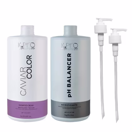 Imagem do produto Kit K.Pro Caviar - Shampoo Cream 1L + Ph Acidificante 1Kg + Válvula Pump