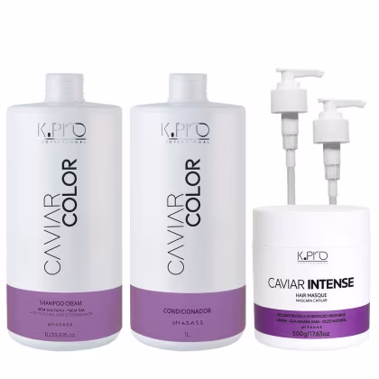Imagem do produto Kit K.Pro Caviar - Shampoo Cream 1L & Condicionador 1Kg & Máscara Intense 500g + Válvula Pump