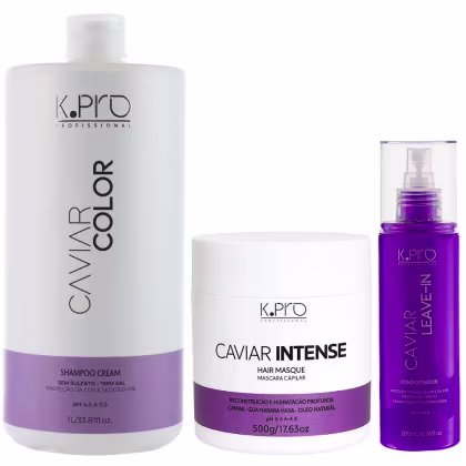 Imagem do produto Kit K.Pro Caviar - Shampoo Cream 1L  & Máscara Intensa 500g & Leave-In 200ml