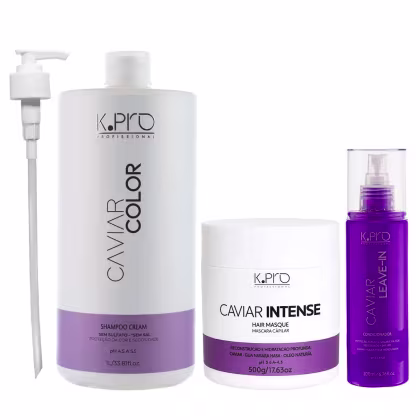 Imagem do produto Kit K.Pro Caviar - Shampoo Cream 1L & Máscara Intensa 500g & Leave-In 200ml + Válvula Pump