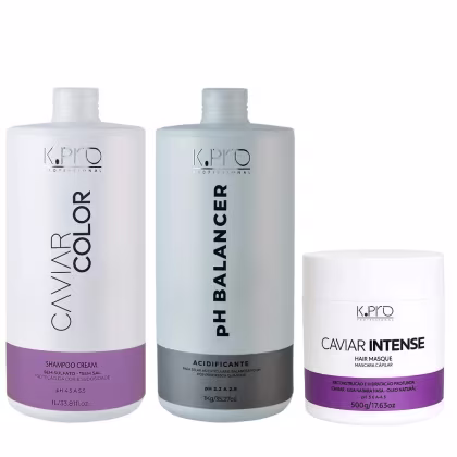 Imagem do produto Kit K.Pro Caviar - Shampoo Cream 1L  & Máscara Intensa 500g + Ph Acidificante 1Kg