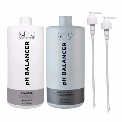 Imagem do produto Kit K.Pro pH Balancer Shampoo 1 Litro + Acidificante 1 Litro + Válvulas Pump