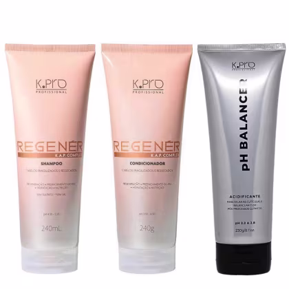 Imagem do produto Kit K.Pro Regenér Shampoo 240ml e Condicionador 240ml + pH Balancer Acidificante 230g