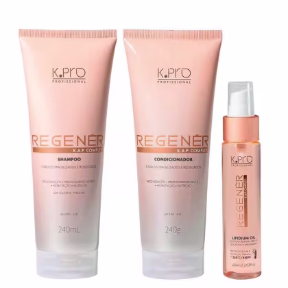 Imagem do produto Kit K.Pro Regenér - Shampoo 240ml + Condicionador 240ml + Lipidium Oil 60ml