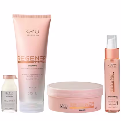 Imagem do produto Kit K.Pro Regenér - Shampoo 240ml + Máscara 165g + Óleo 60ml + Ampola 10ml
