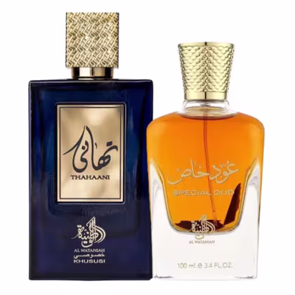 Imagem do produto Kit Perfumes Árabes Unissex Al Wataniah Special Oud & Thahaani 100ml cada (2 Perfumes)