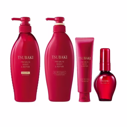 Kit Tsubaki Premium Moist & Repair Four Squad, 4 produtos.