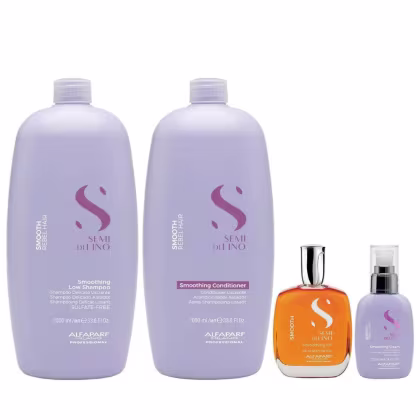 Imagem do produto Kit Alfaparf Semi Di Lino Smooth Smoothing - Shampoo & Condicionador 1 Litro + Óleo 100ml + Cream Leave-In 125ml